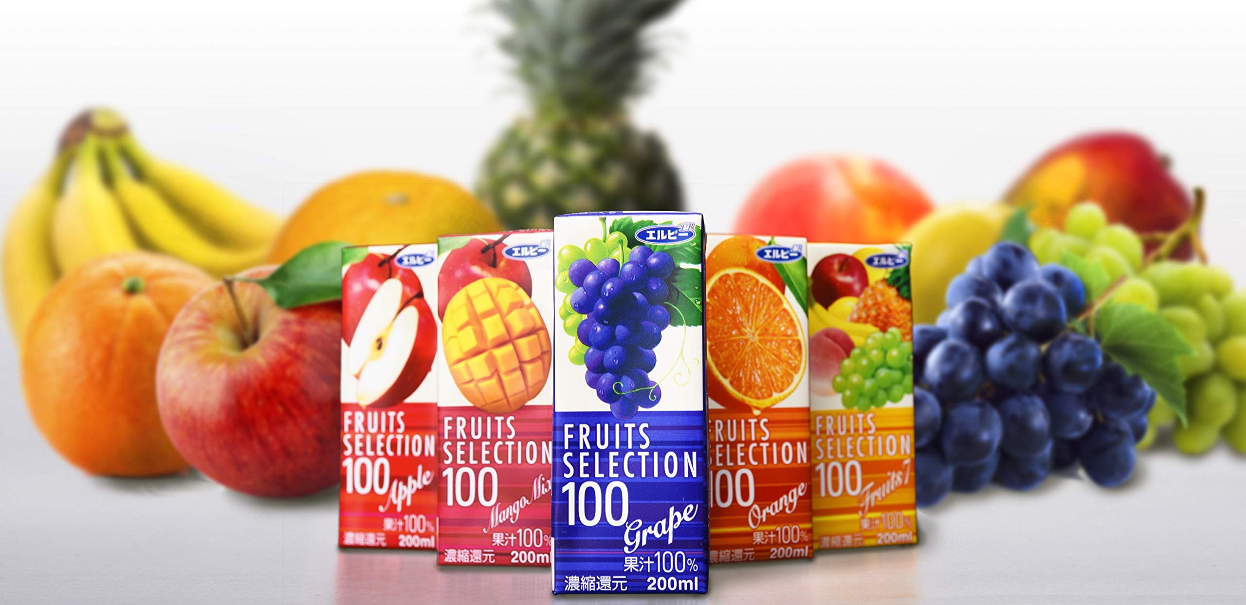 Amazon.co.jp: エルビー フルーツセレクション グレープ100% 200ml×24